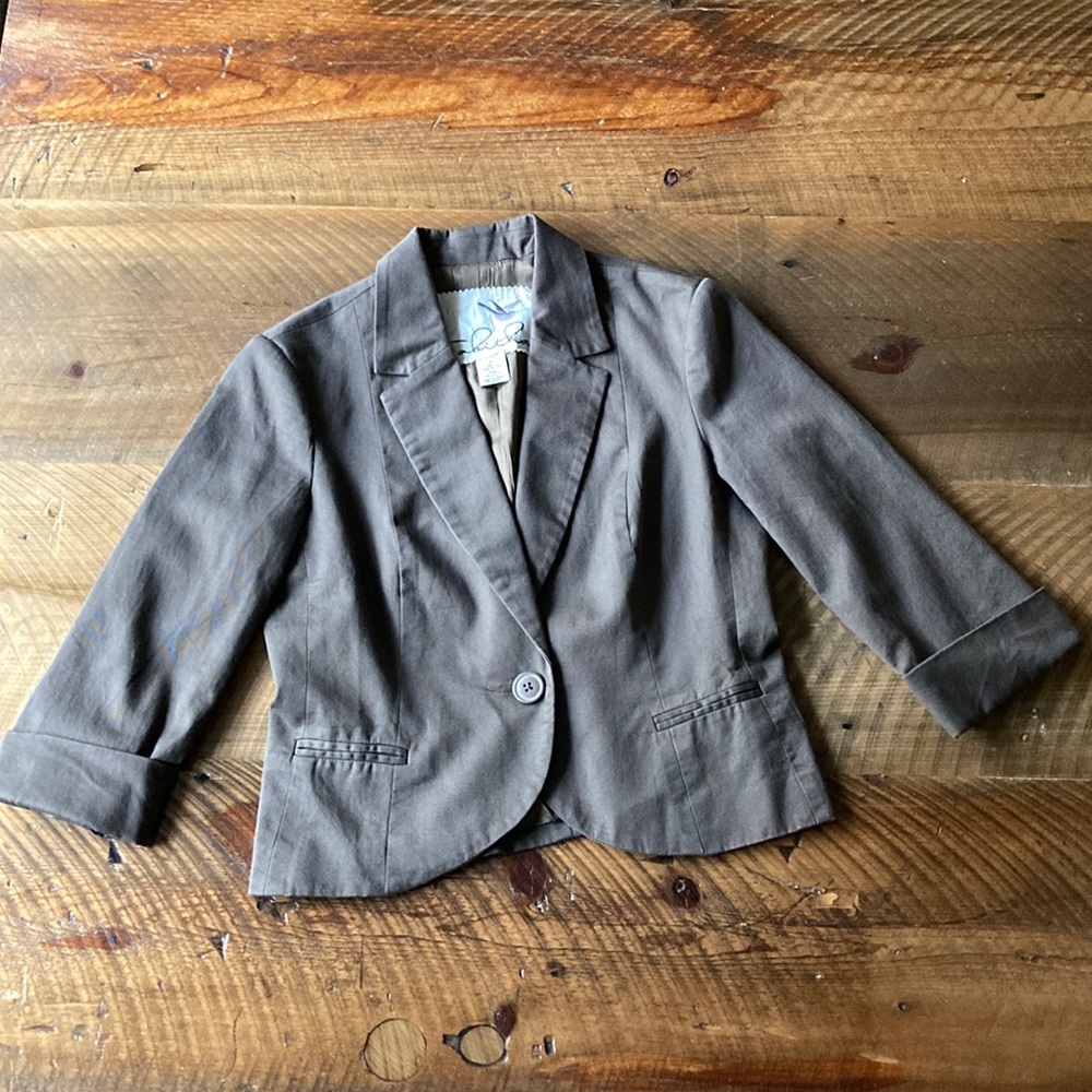 TABITHA Anthropologie Cropped One Button Blazer, size 4